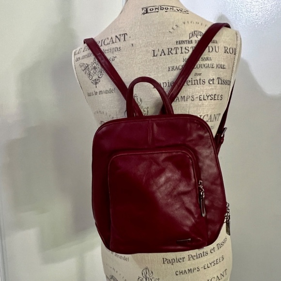 Pelle Studio Wilson\'s Leather Deep Red Backpack Adj. Straps Roomy Interior main image 4